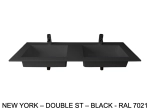 Plan double vasque bassin Design 60 cm, sur mesure, L. 150 à 200 cm x P. 40 à 60 cm, résine minérale ACRYSTONE® SOLID-SURFACE Finition lisse, Livraison Offerte et Rapide.